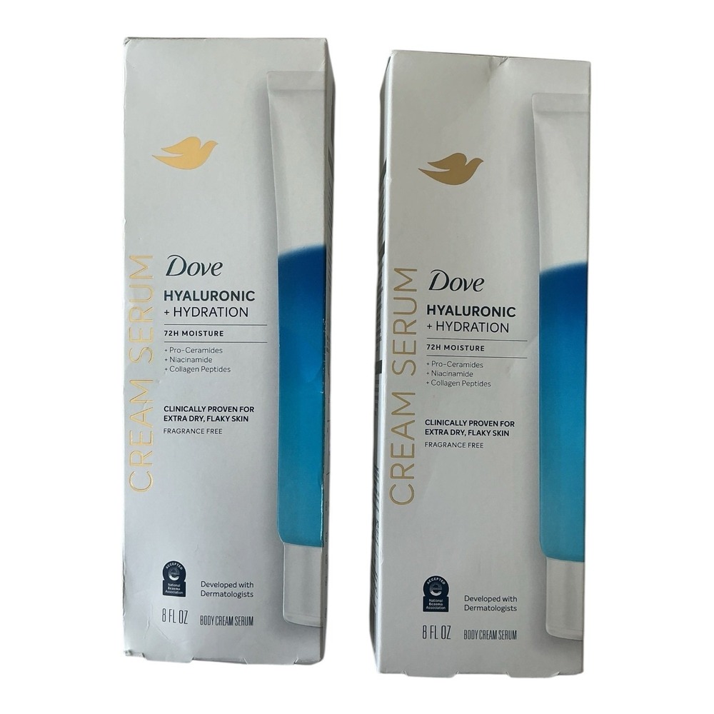 Dove - Hyaluronic + Hydration Cream Serum (8 oz)‎ - 2 Pack Fragrance Free